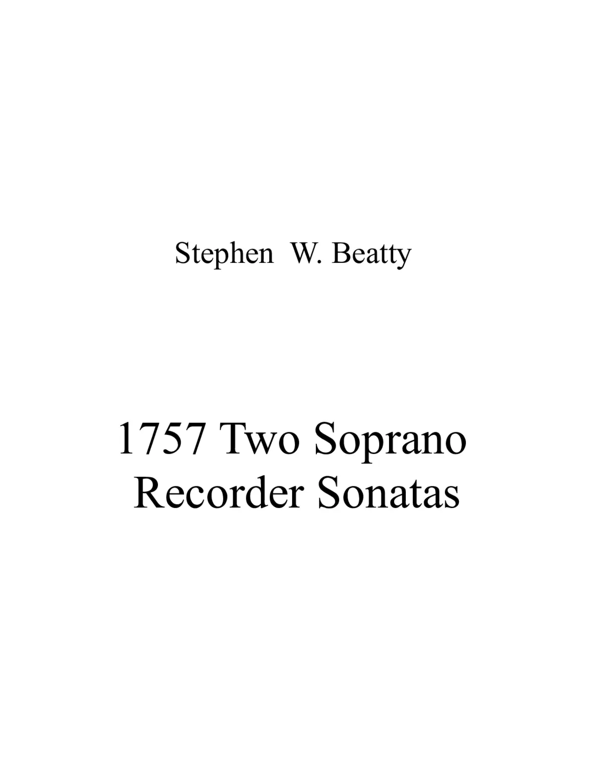 2 Soprano Recorder Sonatas - Page 1