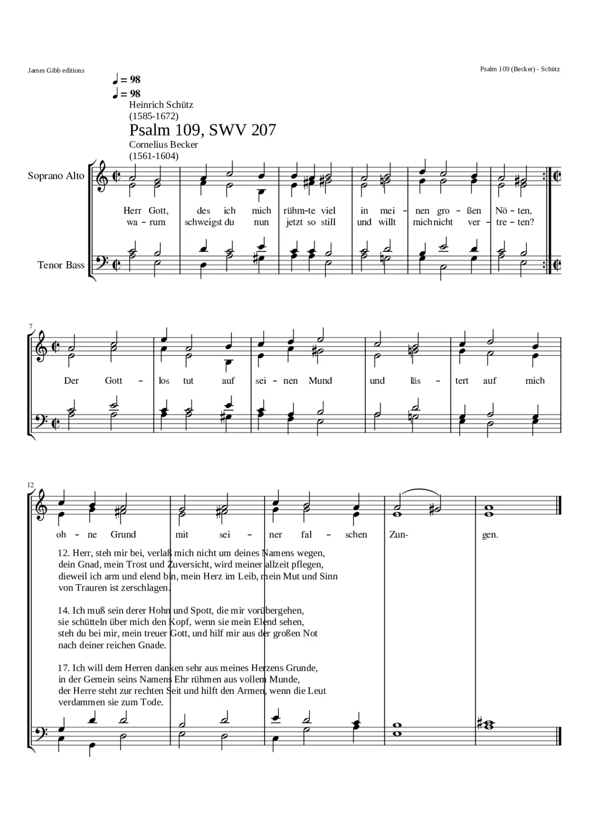 Herr Gott des ich mich rühmte viel SWV 207 - Page 1