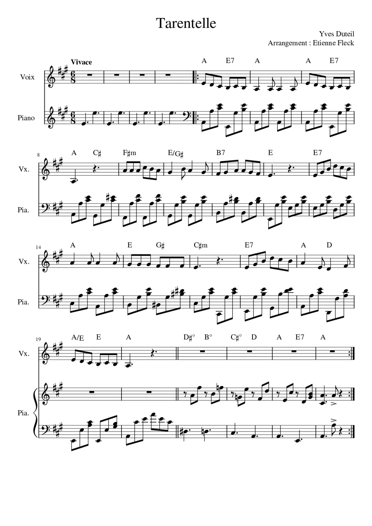 Tarentelle vous avez appris la danse - Page 1