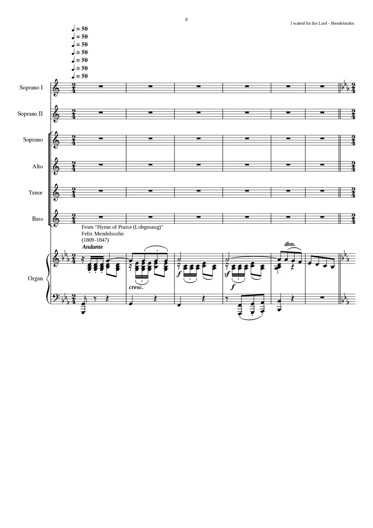 Hymn of Praise: 5 - I waited for the Lord - Page 1