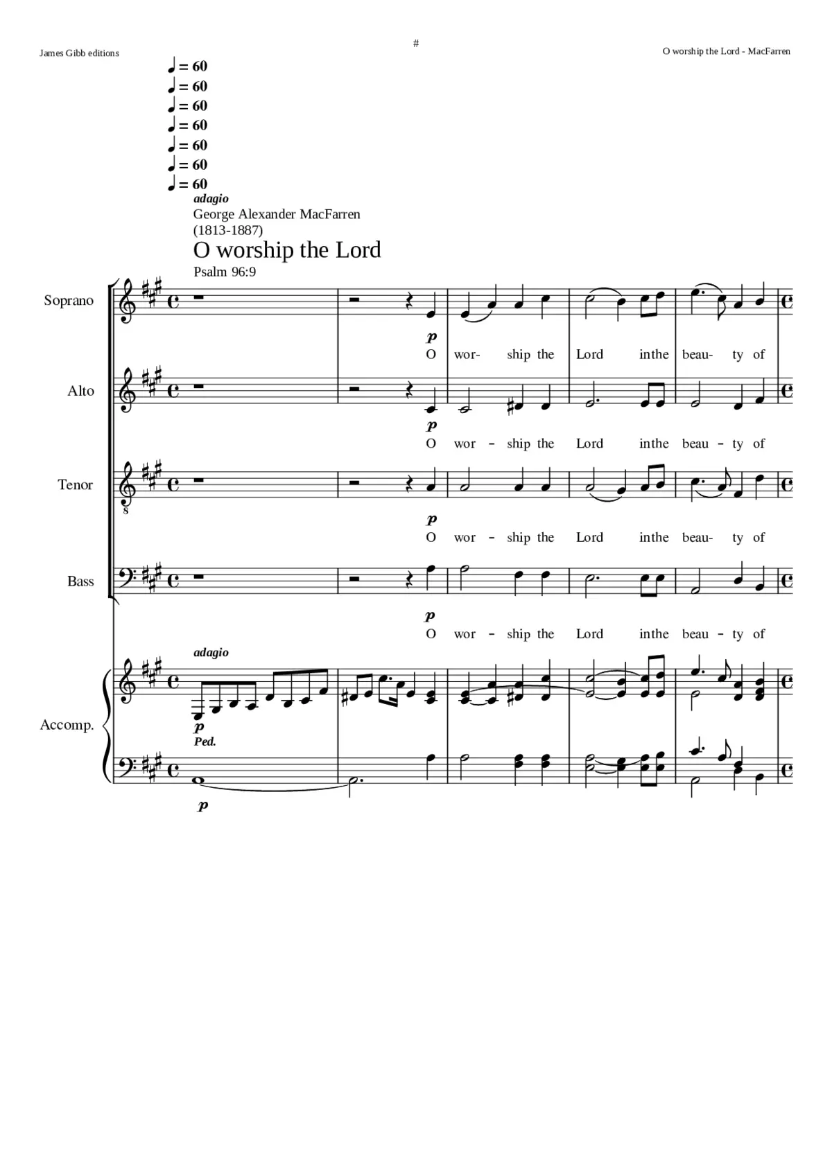 O worship the Lord in the beauty of holiness - Page 1