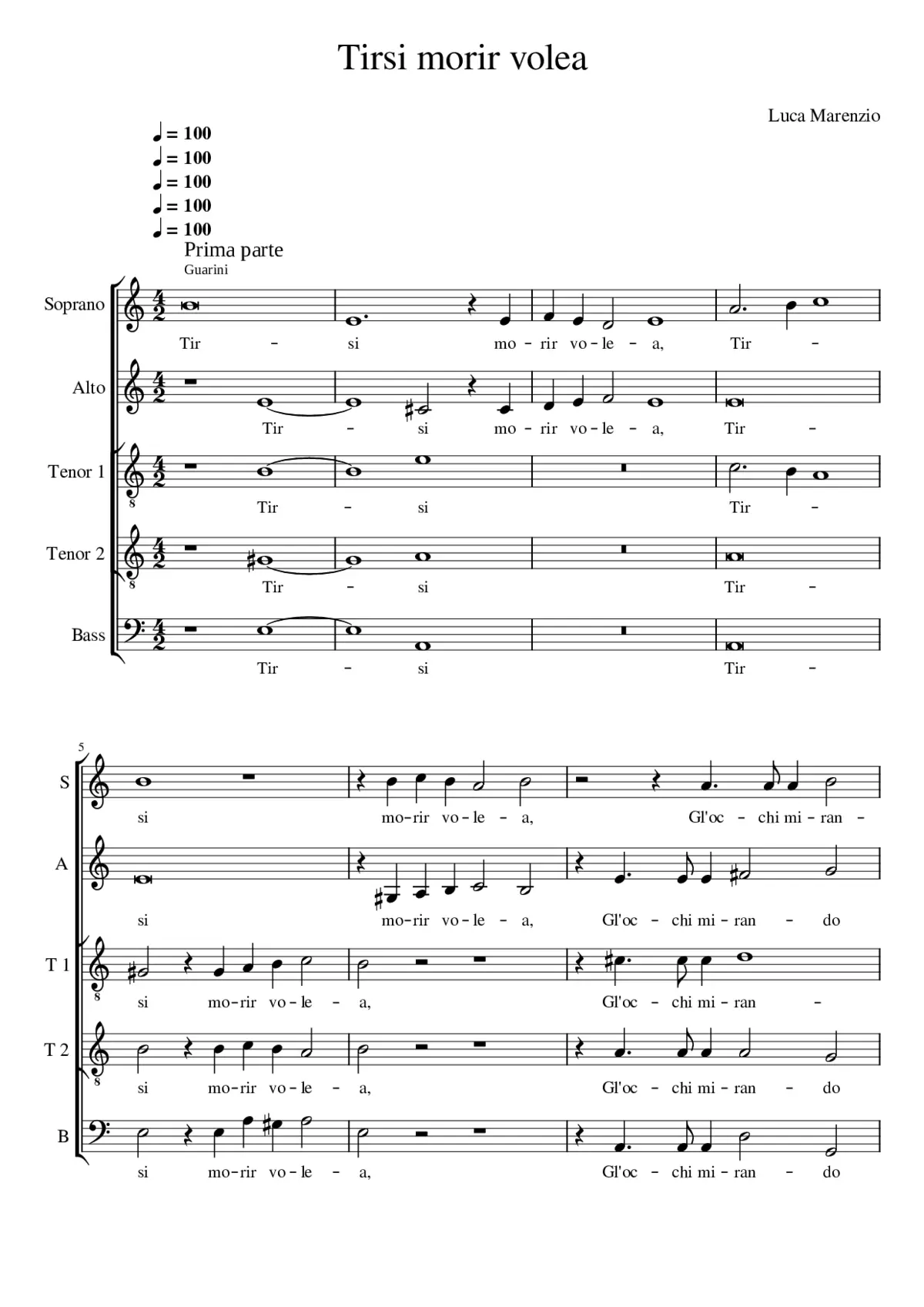 Tirsi morir volea - Page 1