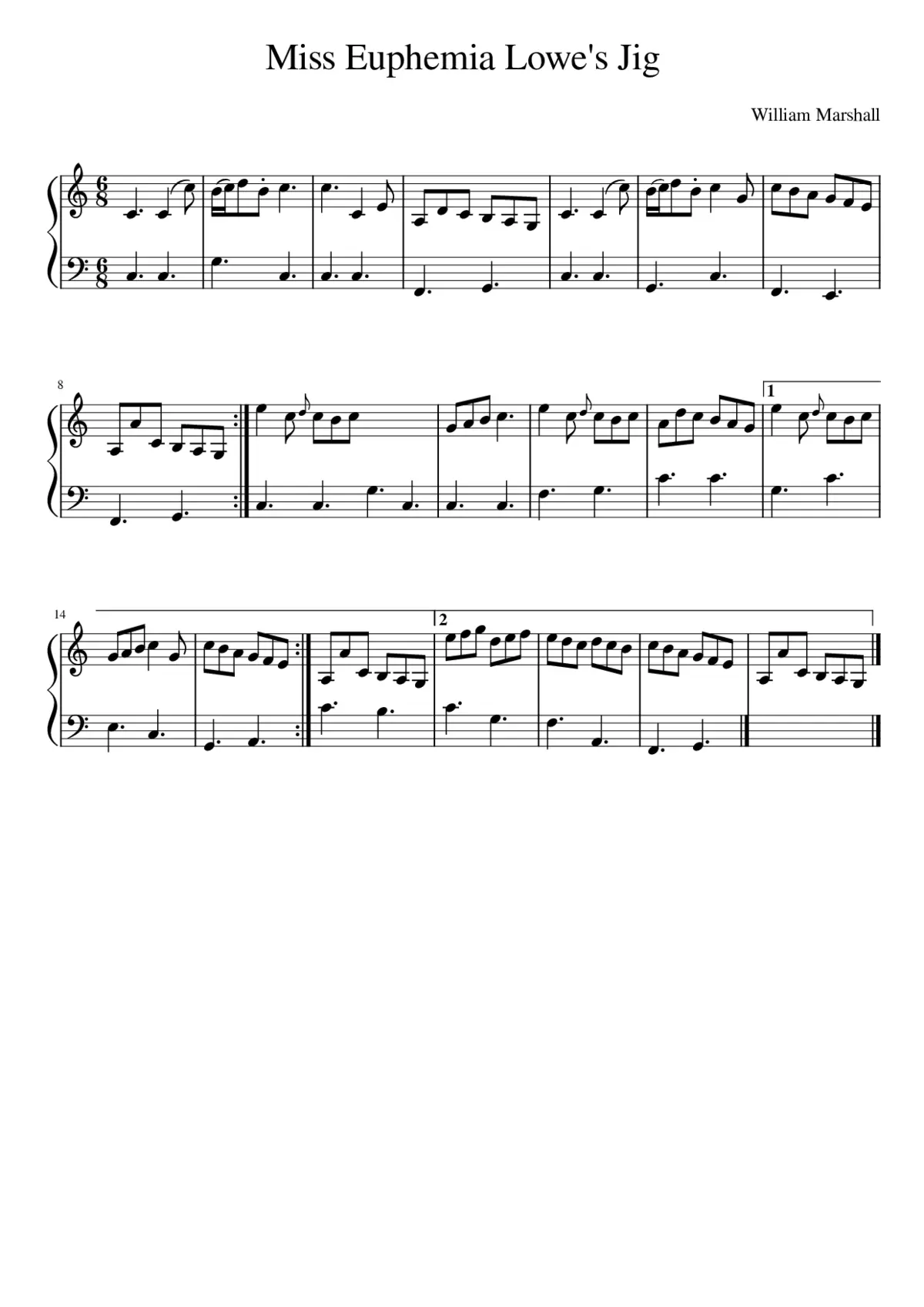 Miss Euphemia Lowe's Jig - Page 1