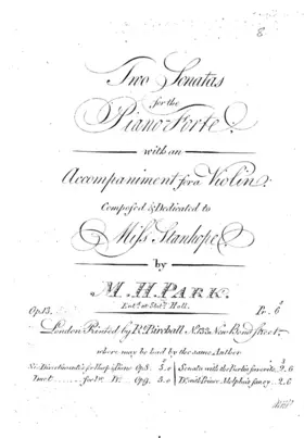 2 Sonatas for the Piano-Forte, with an accompaniment for a violin