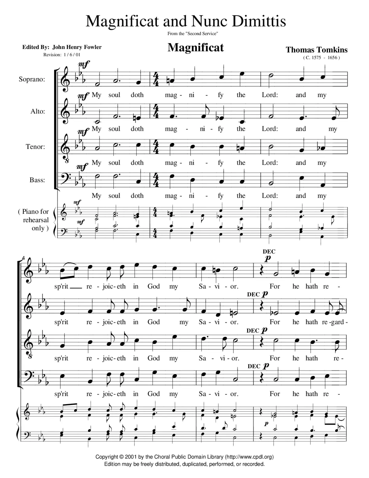 Magnificat and Nunc dimittis from The Second Service - Page 1