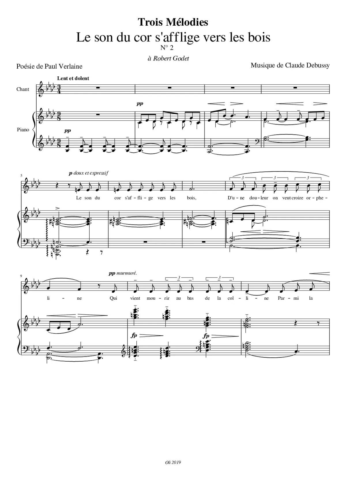 Le son du cor s'afflige vers les bois - Page 1