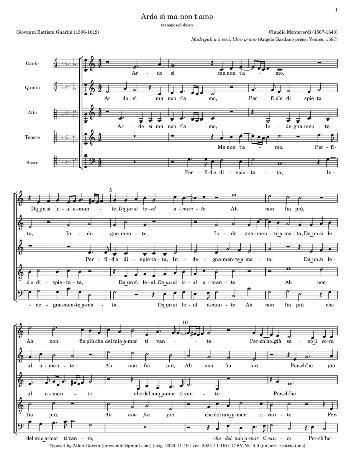 Ardo, sì, ma non t'amo - Page 1