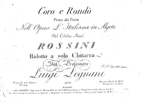 Coro e rondó : Pensa alla patria nell'opera L'italiana in Algeri