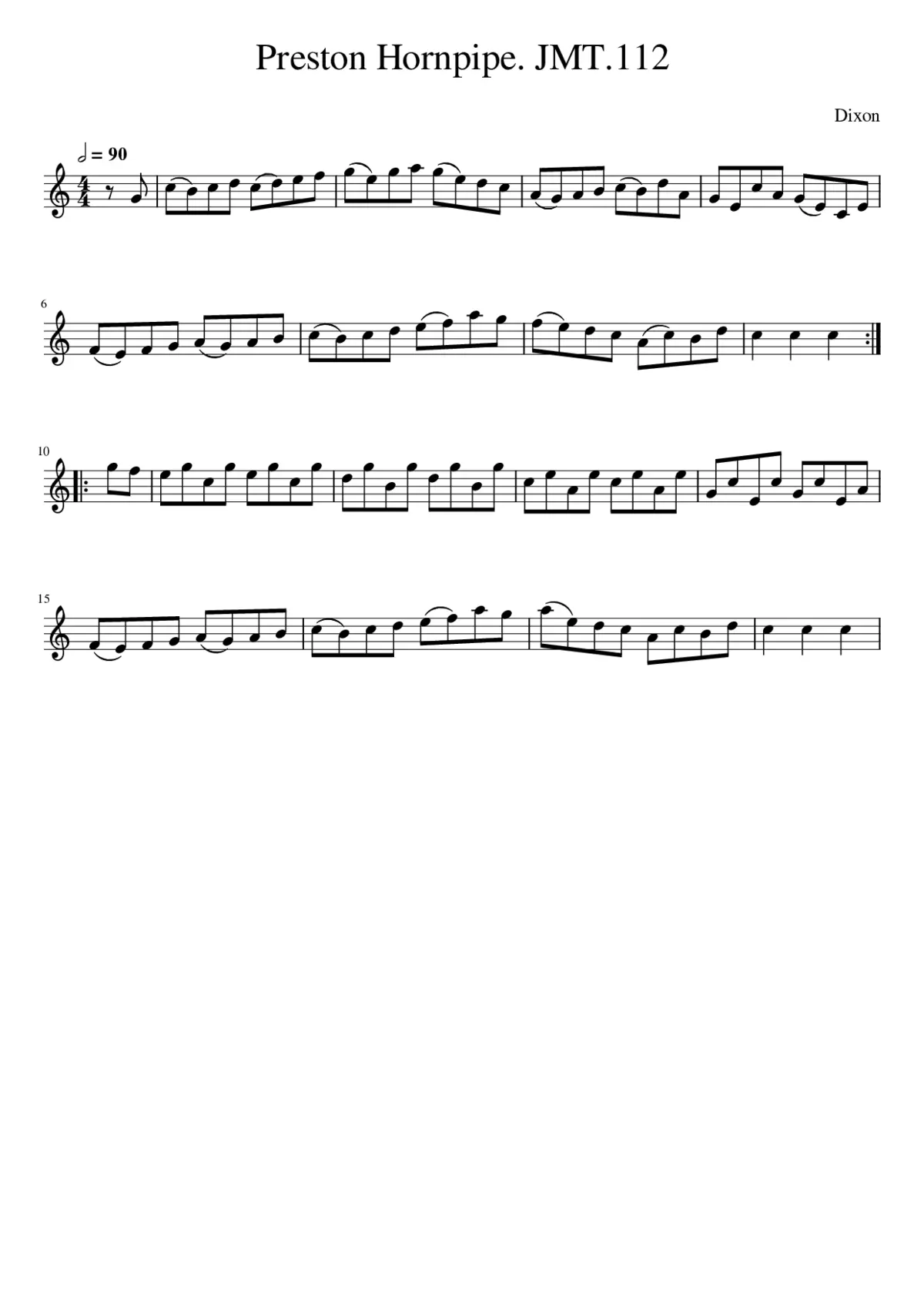 Preston Hornpipe. JMT.112 - Page 1