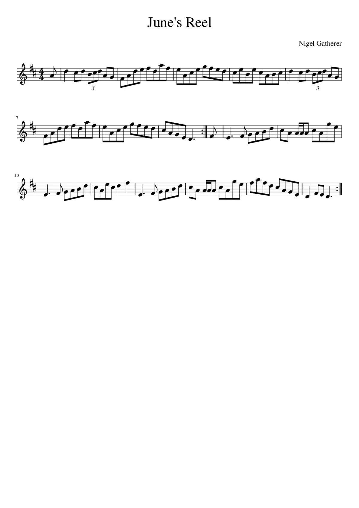 June's Reel - Page 1