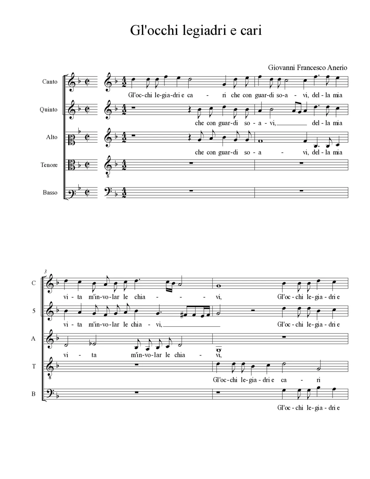 Gl'occhi legiadri e cari - Page 1