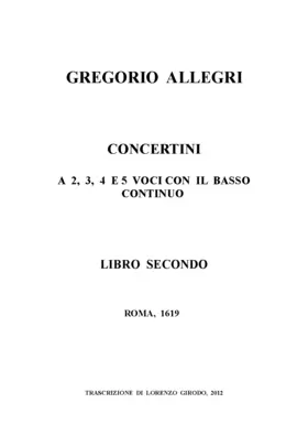 Concertini a 2, 3, 4 e 5 voci con il basso continuo