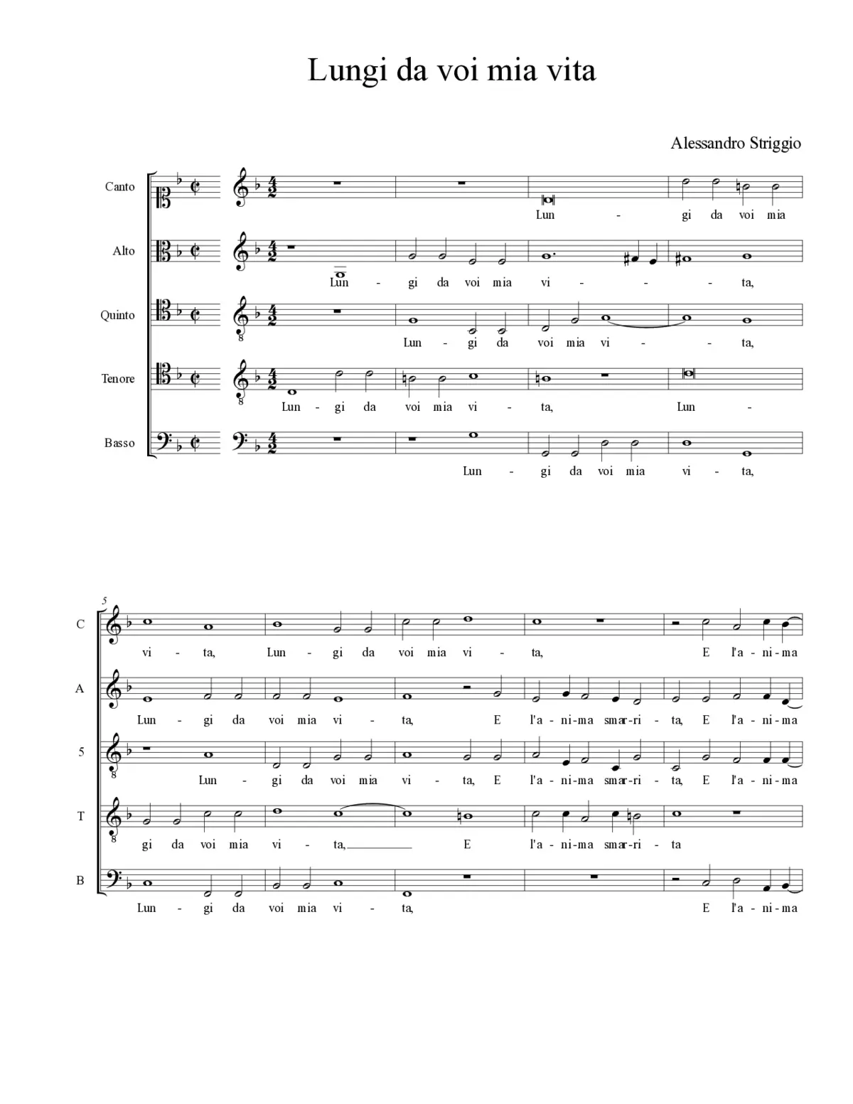 Lungi da voi mia vita - Page 1