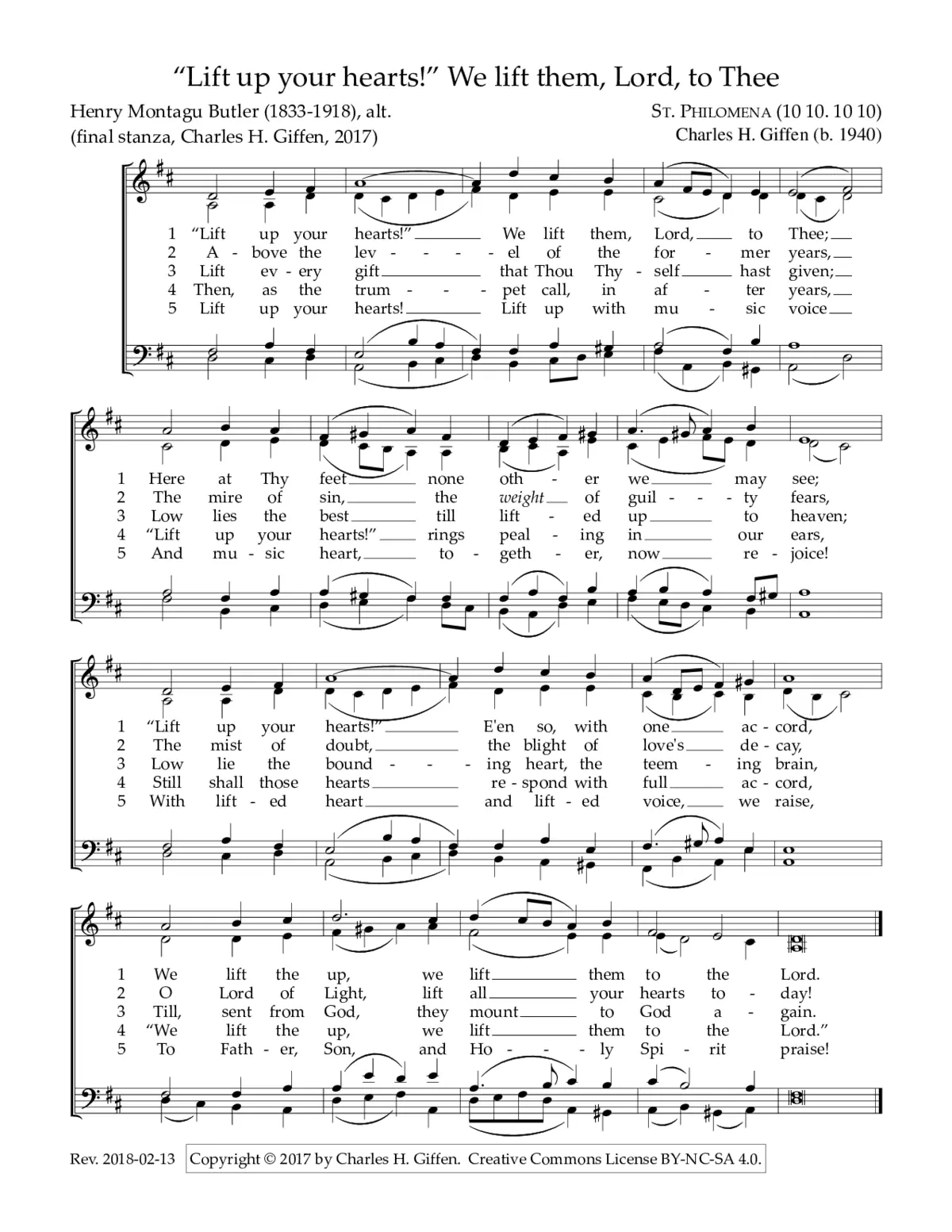 Lift up your hearts! We lift them, Lord, to Thee - Page 1