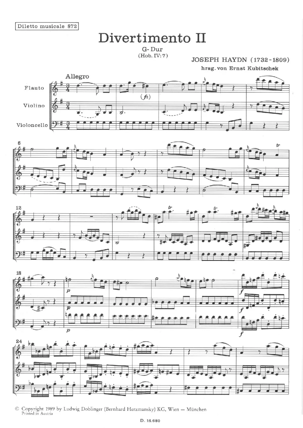 Divertimento in G major - Page 1
