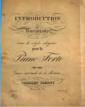 Introduction et Variations dans le style élégant sur une danse nationale de la Bohème