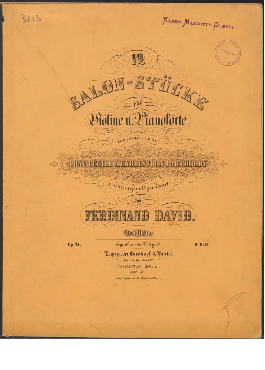 12 Salonstücke für Violine und Klavier - Page 1