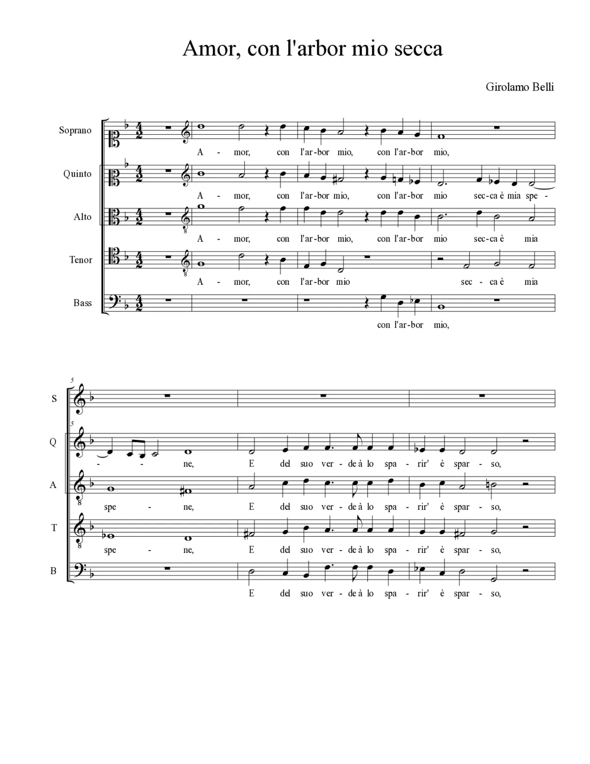 Amor, con l'arbor mio - Page 1