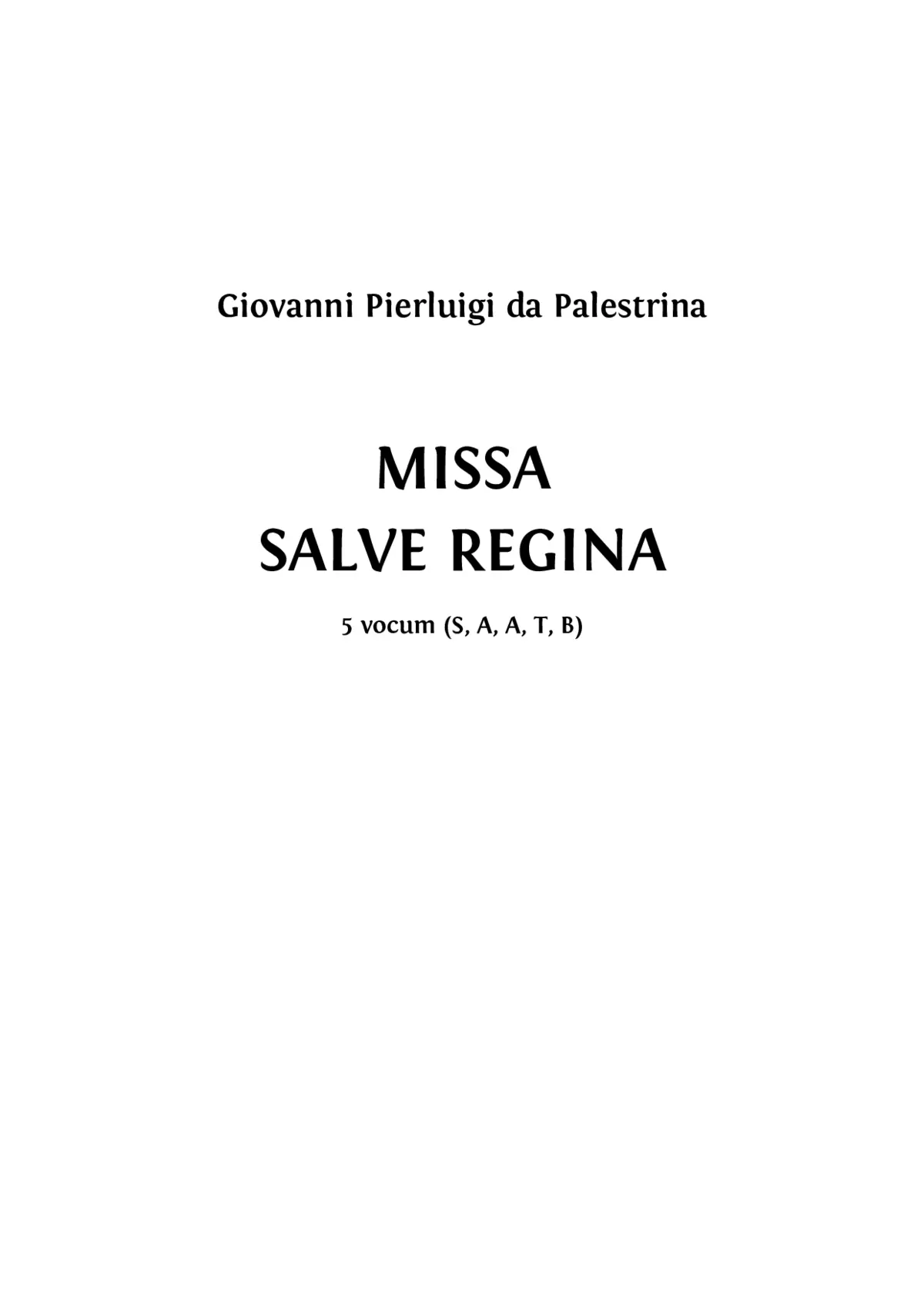 Missa Salve Regina - Page 1