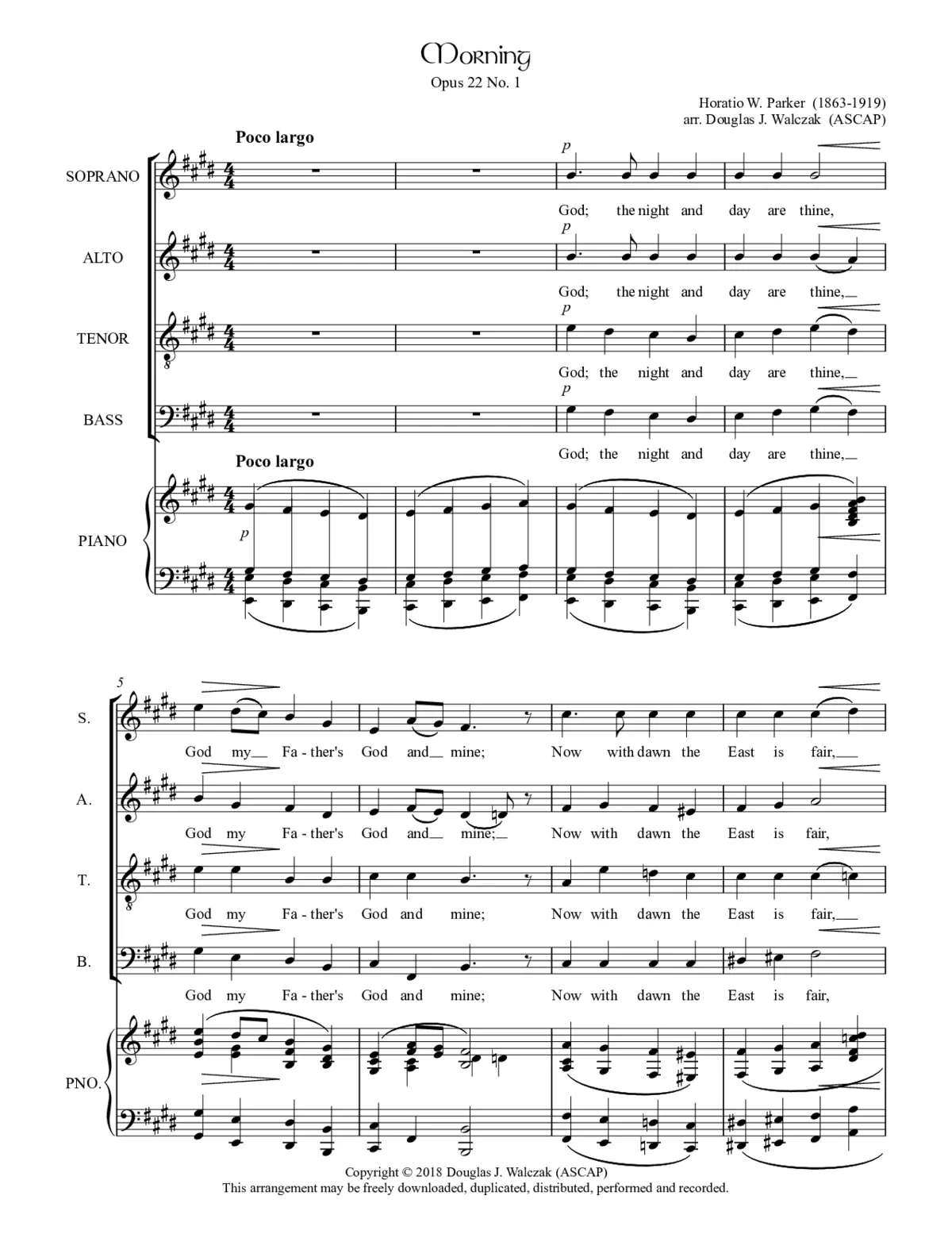 Morning, Op. 22 No. 1 - Page 1