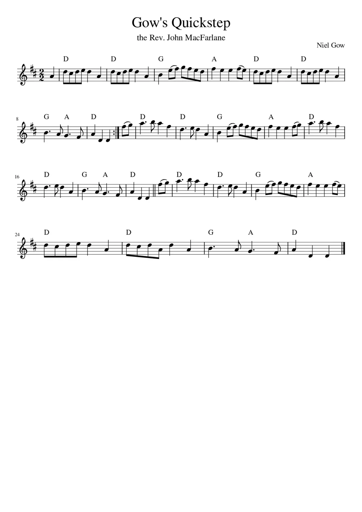 Gow's Quickstep - Page 1