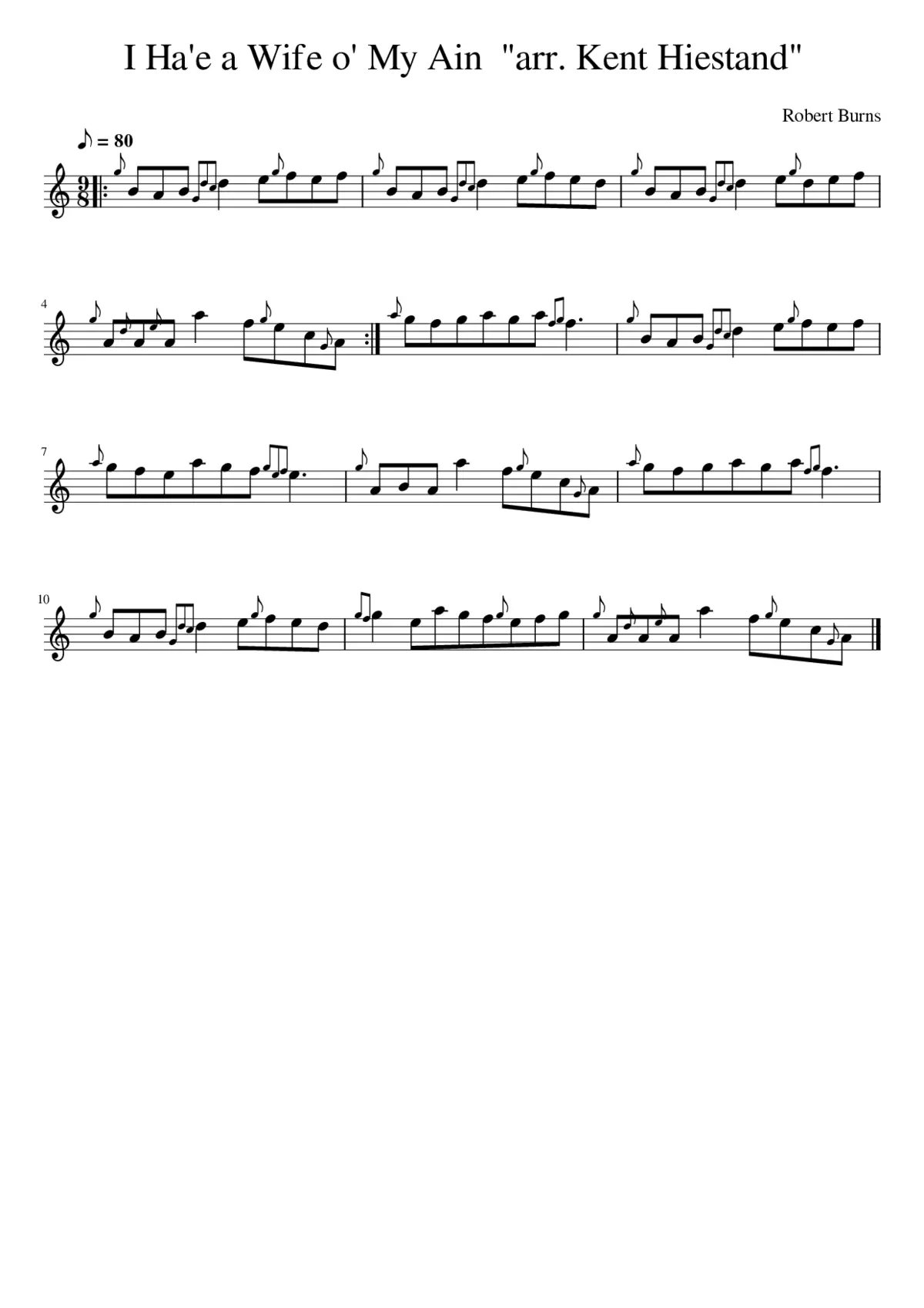 I Ha'e a Wife o' My Ain arr. Kent Hiestand - Page 1