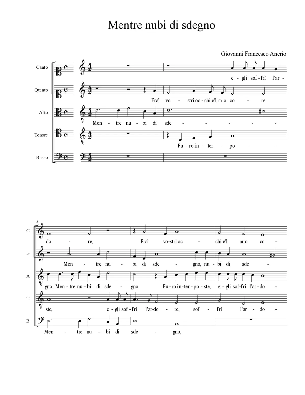 Mentre nubi di sdegno - Page 1
