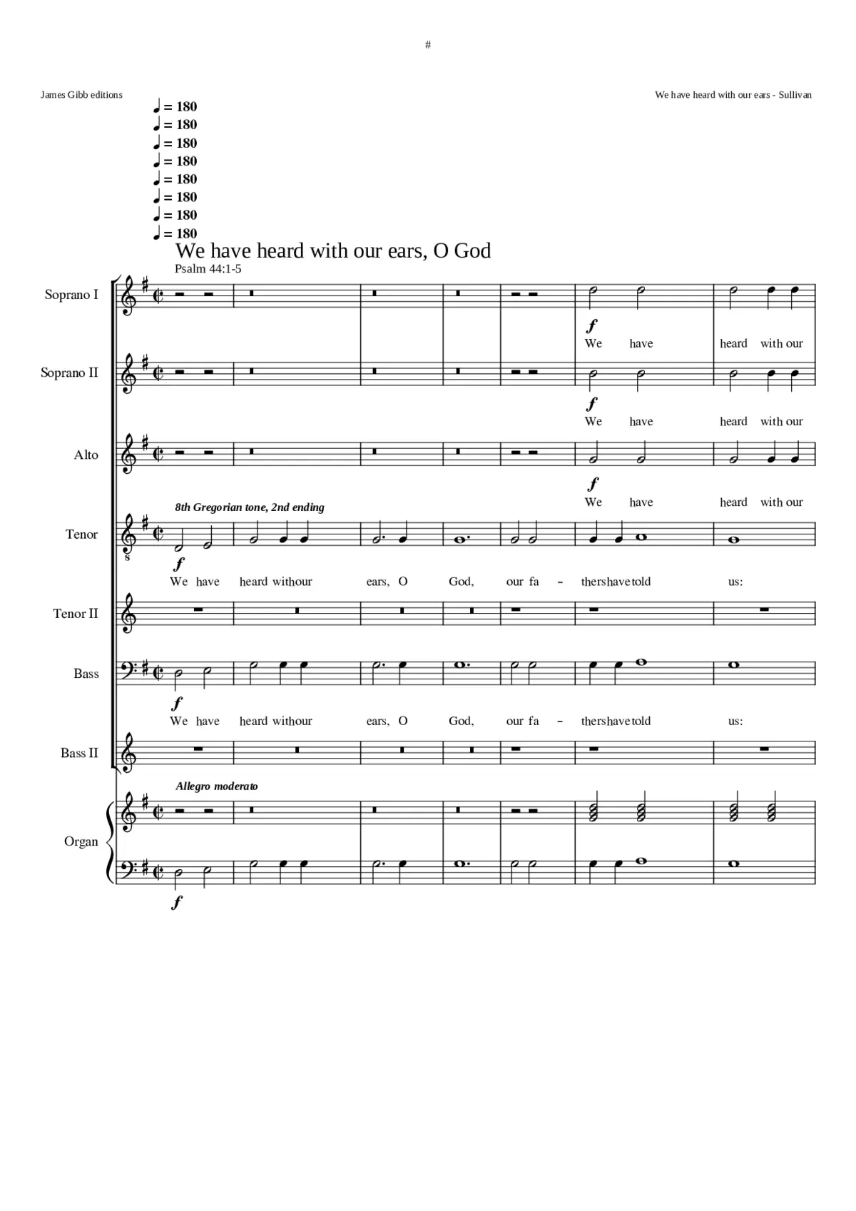 We have heard with our ears O God - Page 1