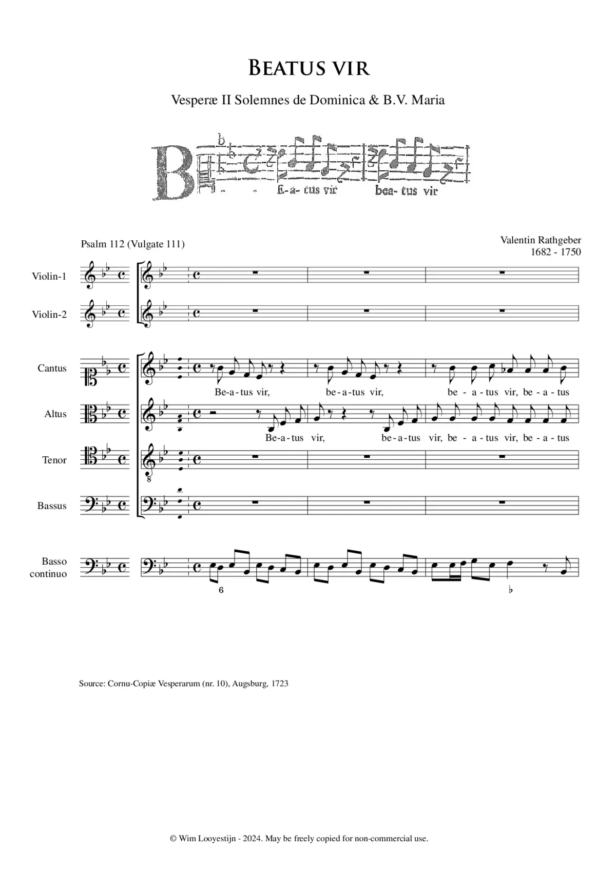 Beatus vir, Op. II, No. 10 - Page 1