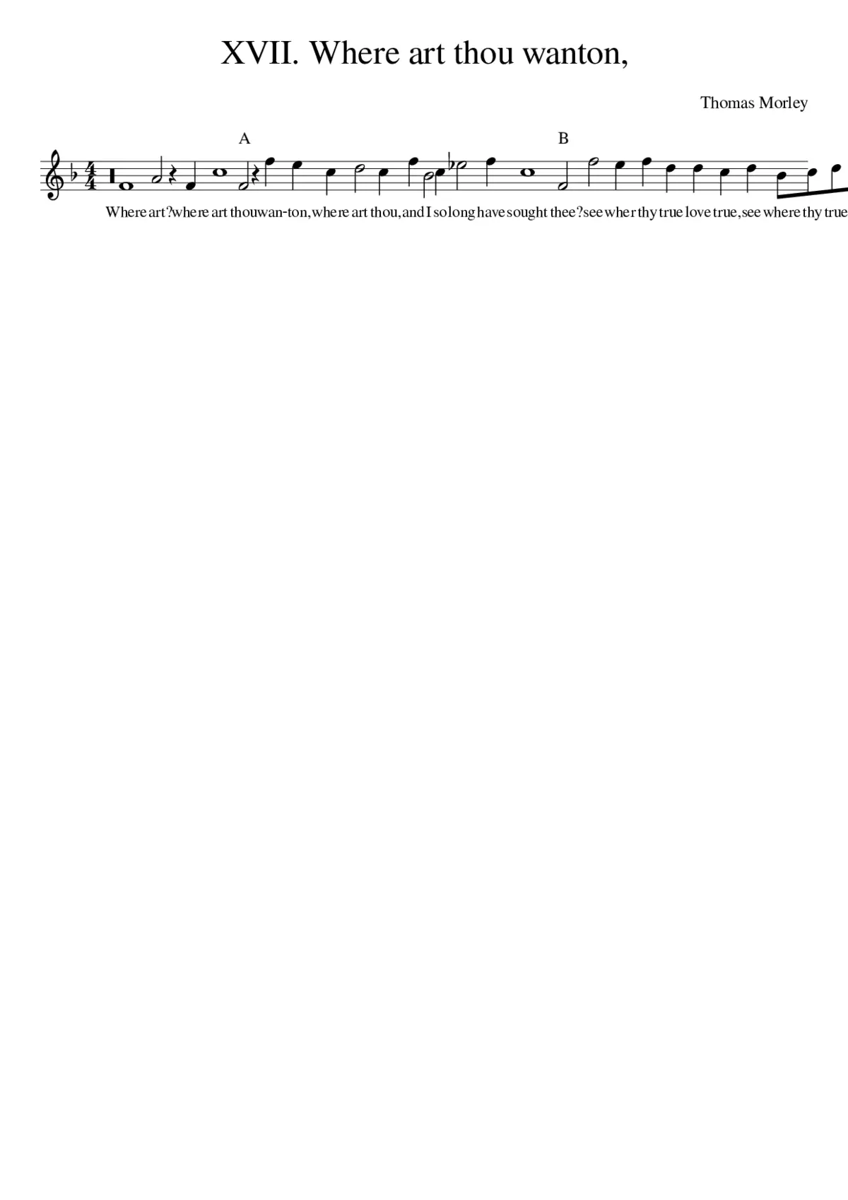 XVII. Where art thou wanton - Page 1