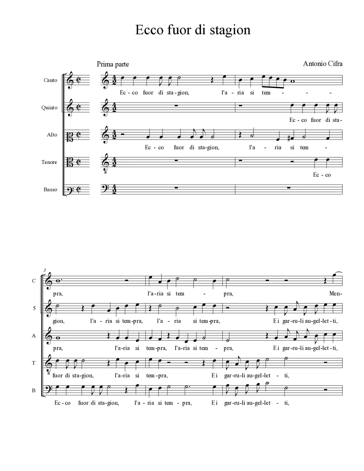 Ecco fuor di stagion - Page 1