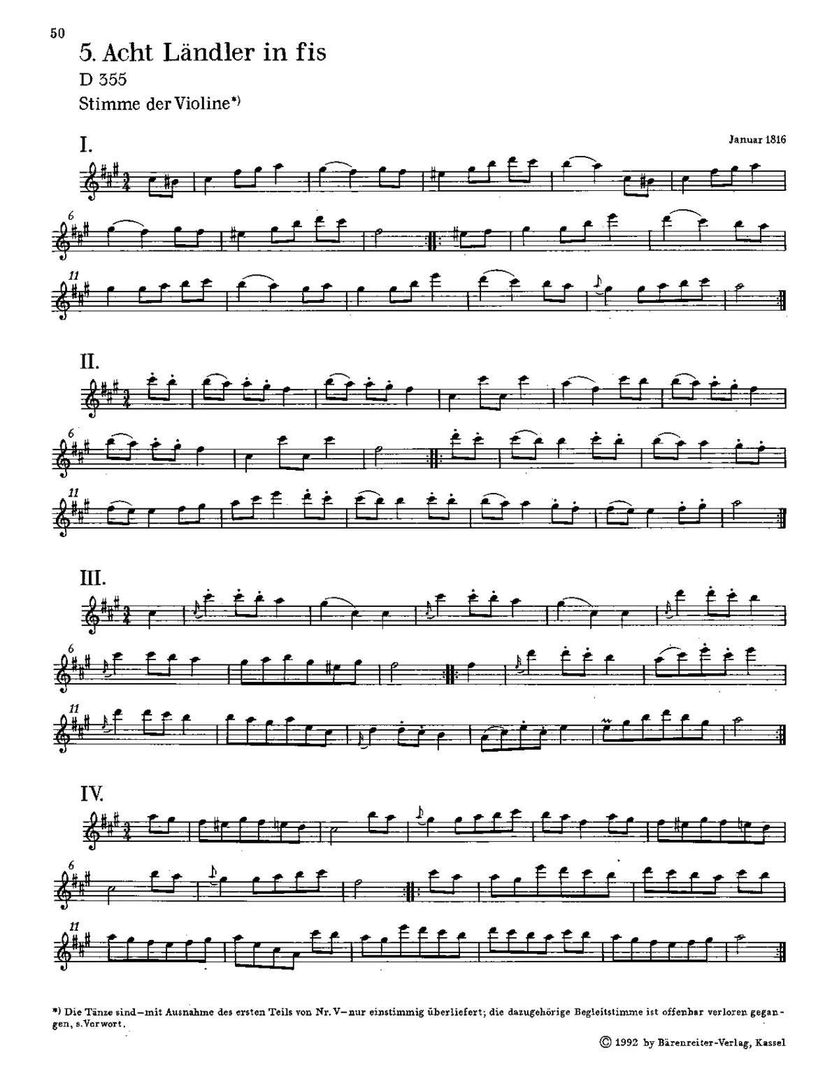 8 Ländler in F-sharp minor - Page 1