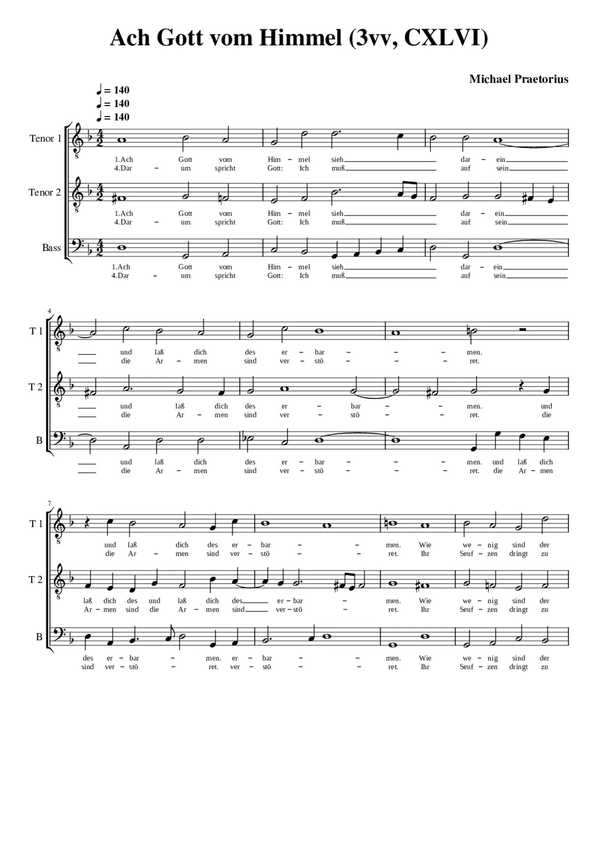 Ach Gott vom Himmel 3vv - Page 1