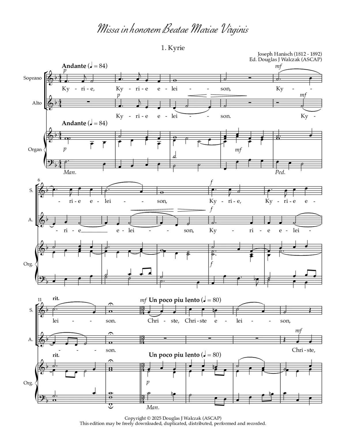 Missa in honorem Beatae Mariae Virginis - Page 1
