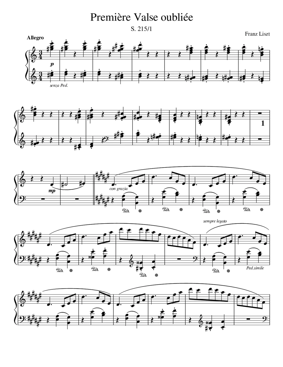 Valse Oubliee - Page 1