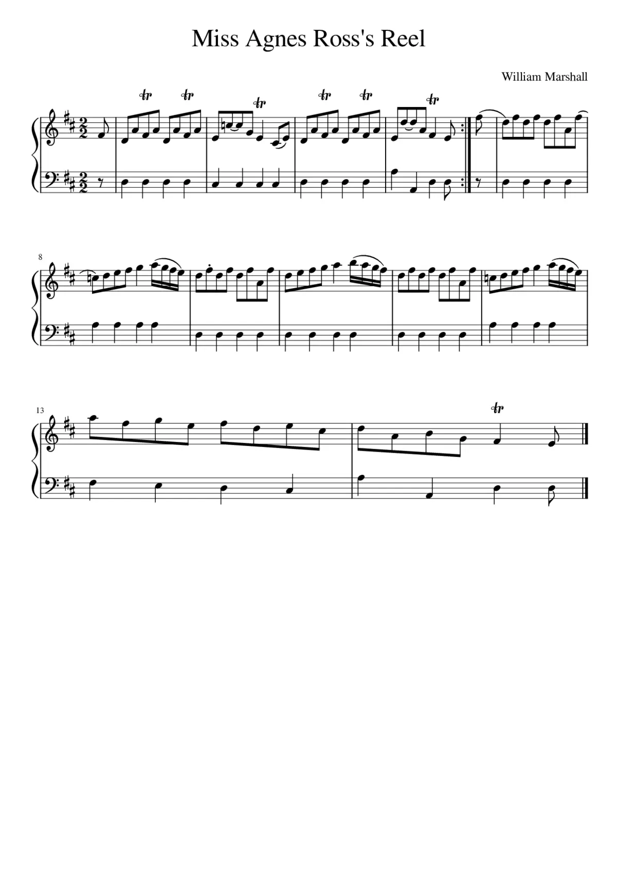 Miss Agnes Ross's Reel - Page 1