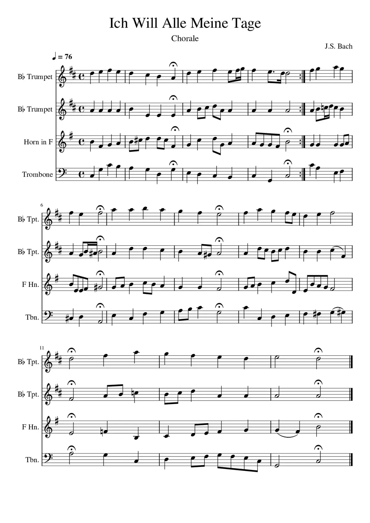 Es ist nichts Gesundes an meinem Leibe BWV 25 - Page 1