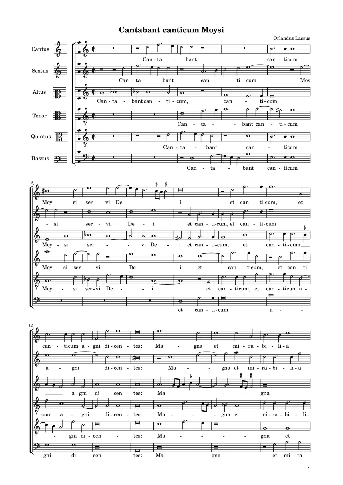 Cantabant canticum Moysi - Page 1