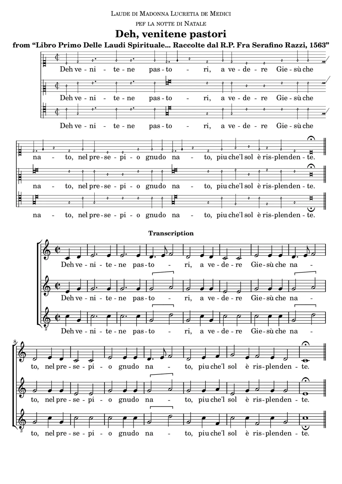 Deh, venitene pastori - Page 1