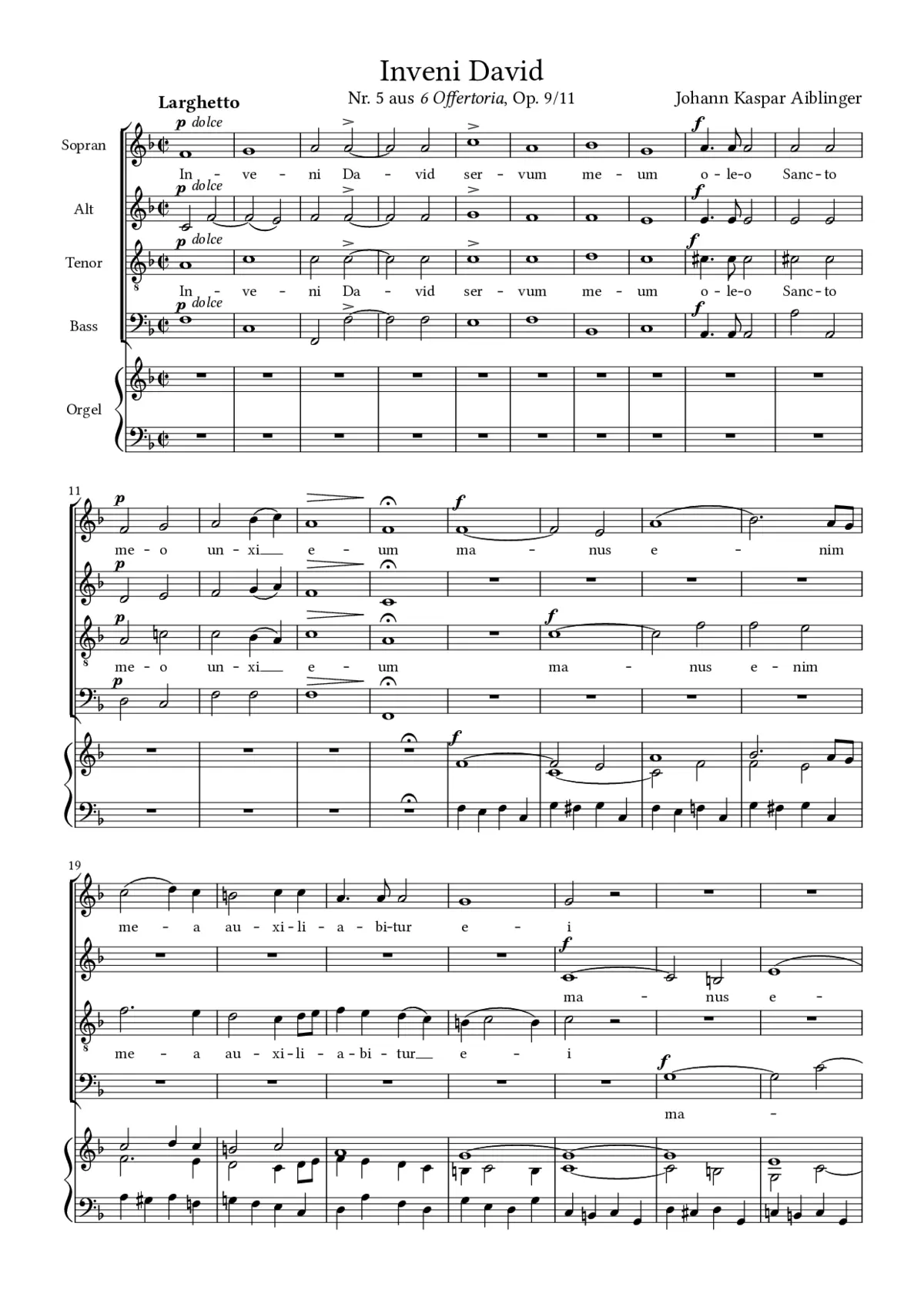 Inveni David, Op. 9, No. 11 - Page 1