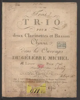 3 Clarinet Trios, Livre 1