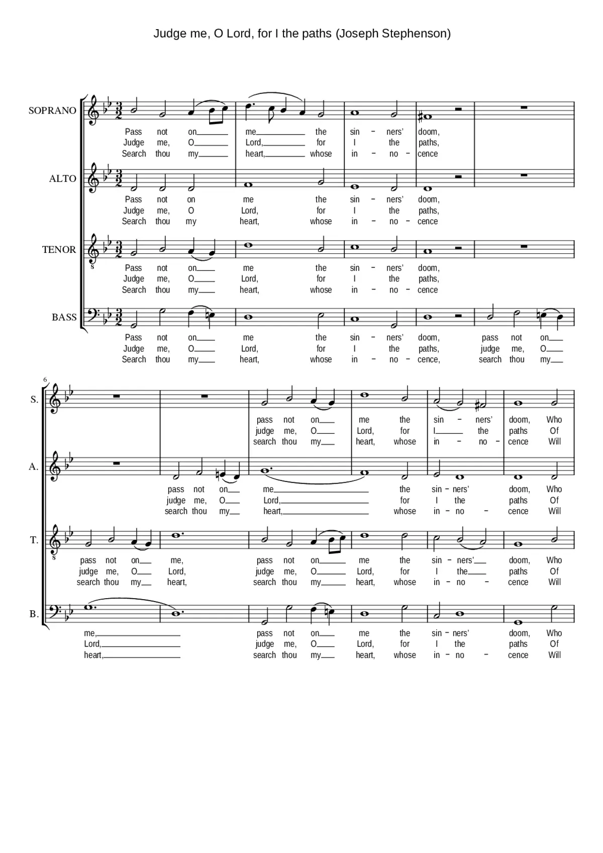 Judge me O Lord for I the paths - Page 1