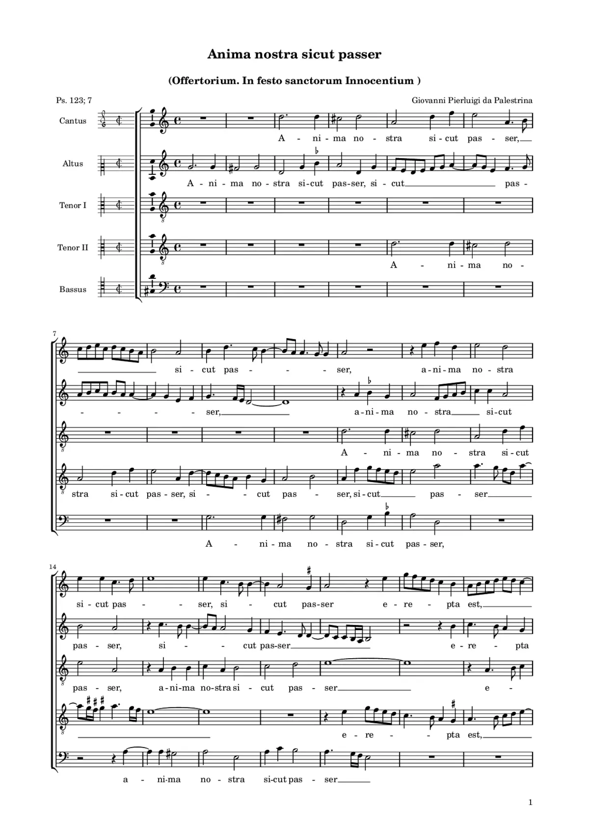Anima nostra sicut passer - Page 1