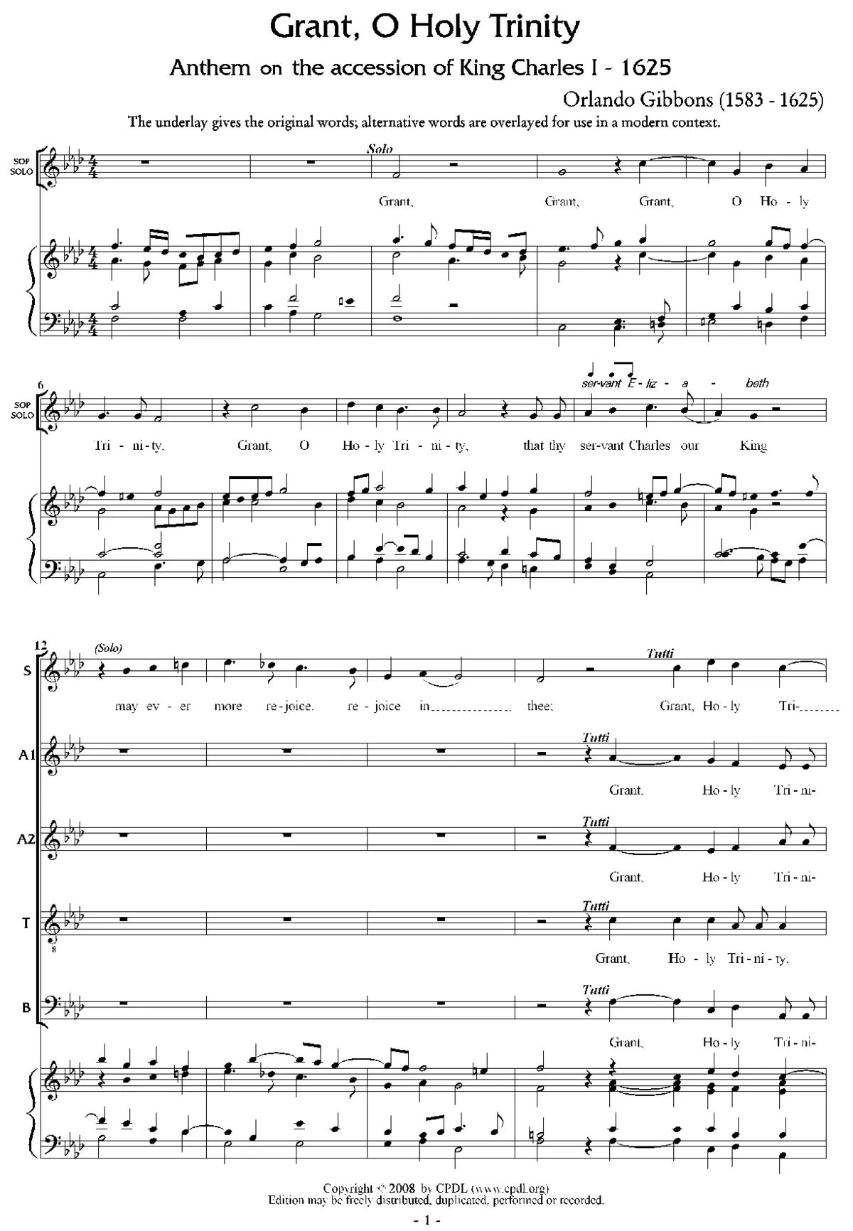 Grant, O Holy Trinity - Page 1