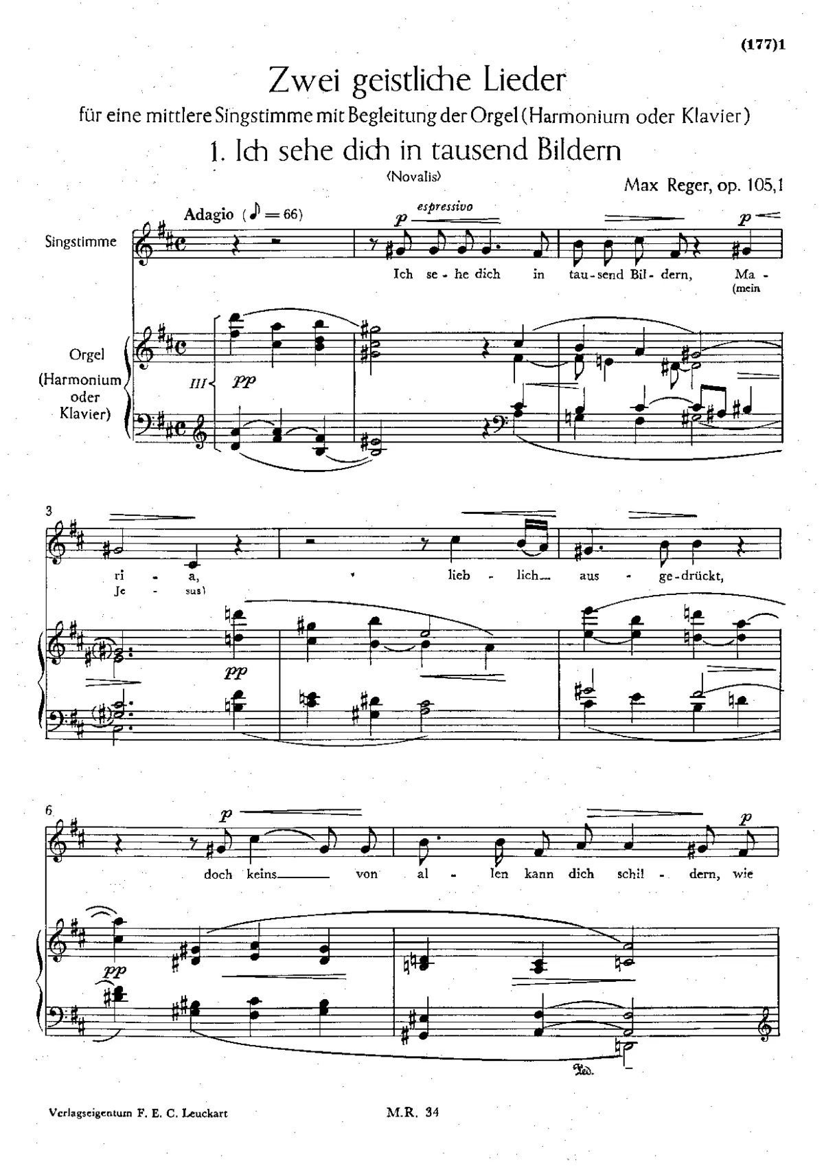 2 Spiritual Songs, Op.105 - Page 1