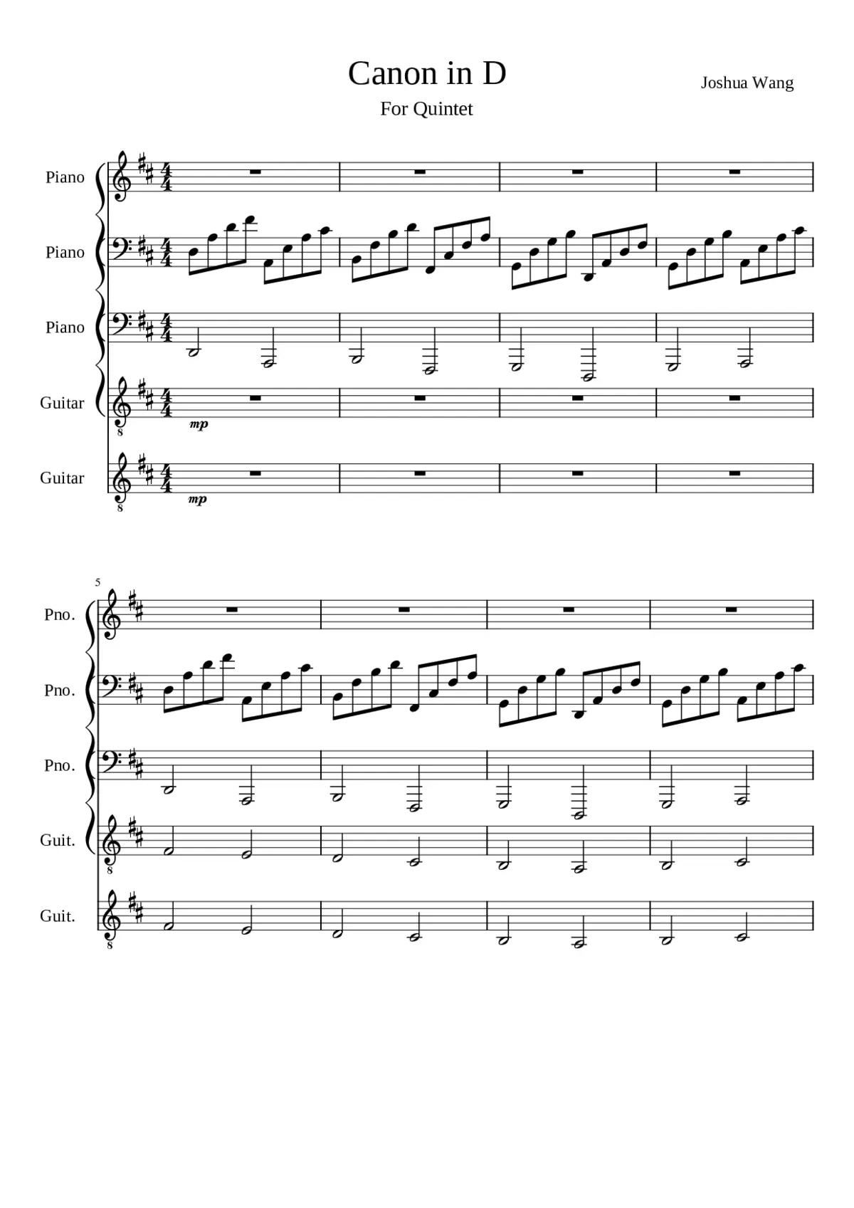 Canon and Gigue in D major P.37 - Page 1