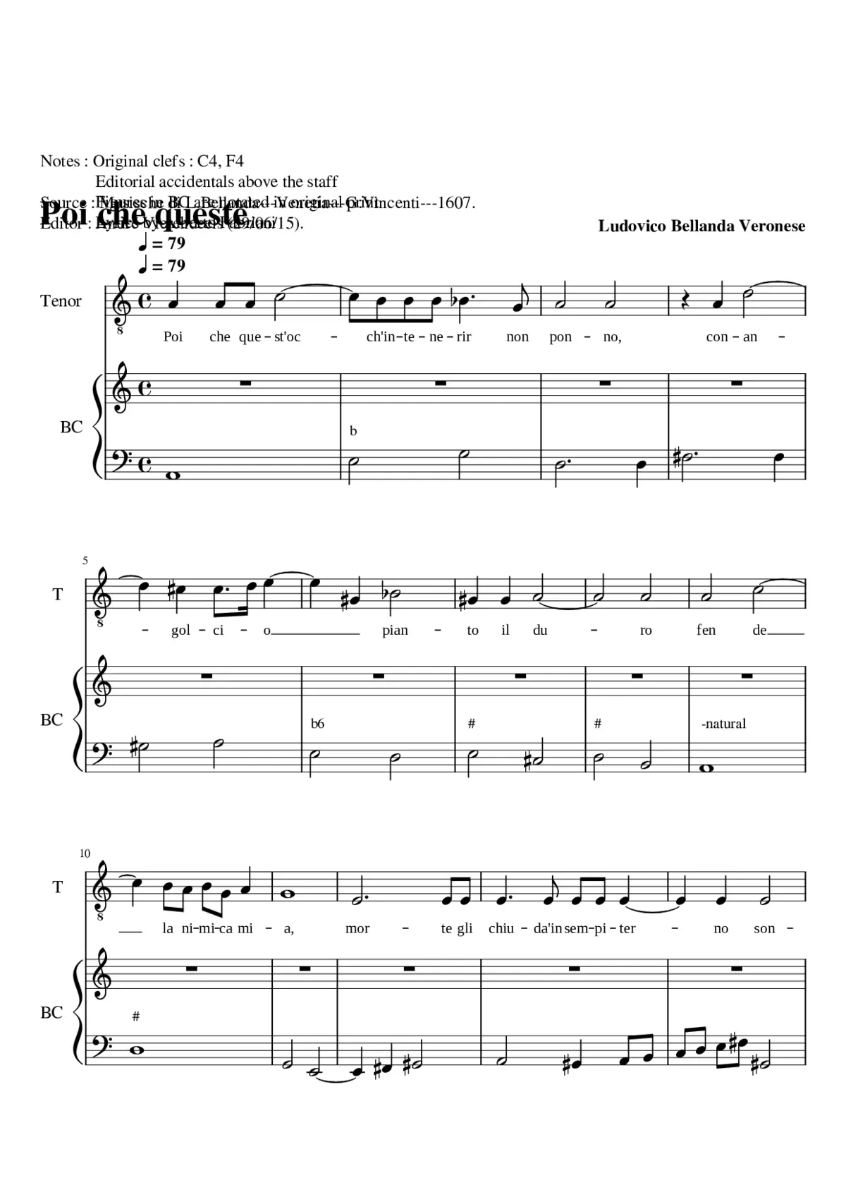 Poi che quest' occhi - Page 1