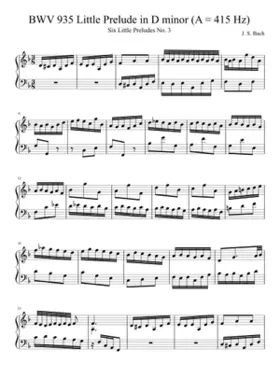 Prelude in D minor BWV 935