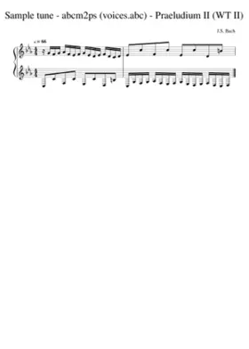 Sample tune - abcm2ps (voices.abc) - Praeludium II (WT II)