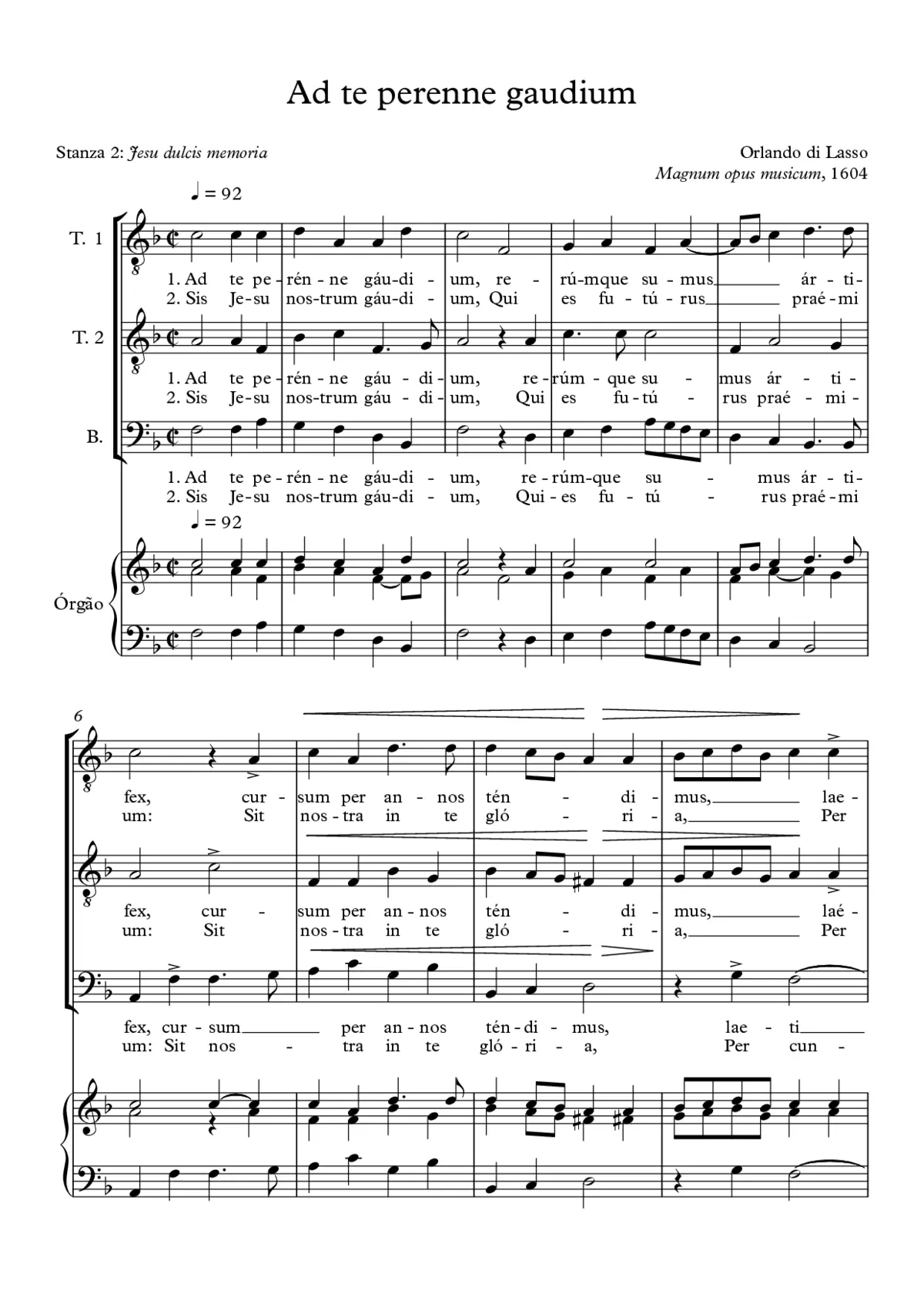 Ad te perenne gaudium - Page 1